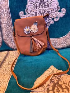 Brown Floral Crossbody Bag