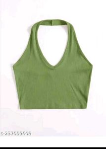 Olive Green Halter Neck Top