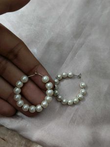 Pearl Hoop Earrings