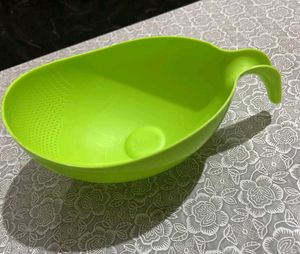 Premium Green Plastic Rice Washing Bowl