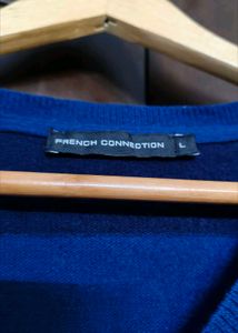 French Connection Men Striped Blue Sweater