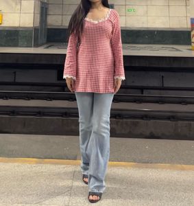 Gingham Kurti Top