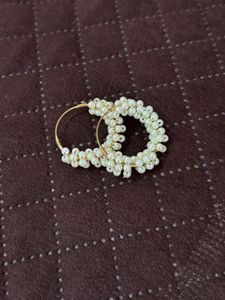 Pearl Bangle &amp; Hoop Earrings Combo