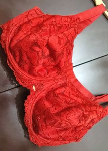 Red 🔴 Lace Net Bra For 46 Bust