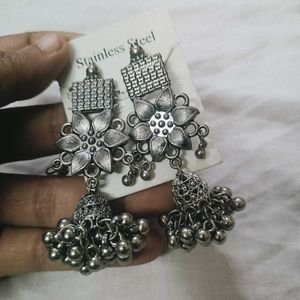 Oxidized Silver Earrings