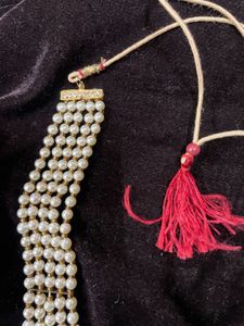 Orange Moti Neck piece