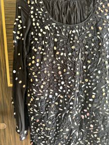 Black Embellished mirror work suit (check details)