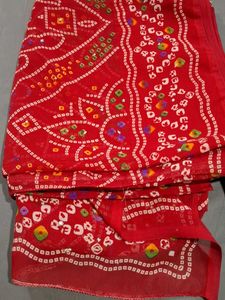 Red Bandhani Saree