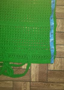 Handmade Green Crochet Tote Bag