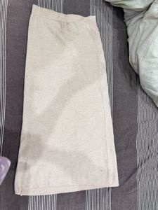 Elegant Beige Knit Midi Skirt