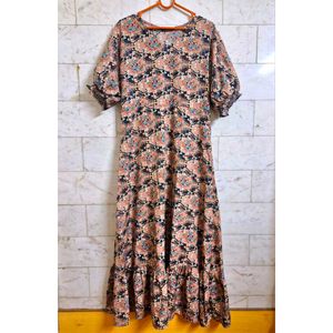 Peach Printed Dress