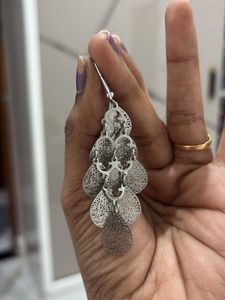 Silver Leaf Dangle Earrings