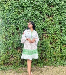 Embroidered Mini Dress
