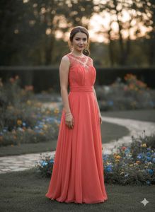 Elegant Coral Formal Gown
