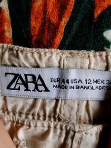 Zara Cream Cotton Pant For Men