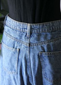 Unisex Blue Denim High Waist Baggy Jeans