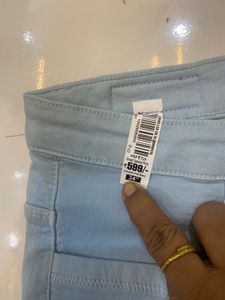 Light Blue Straight Leg Pants