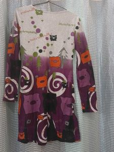 Short Dress With Full Sleeves 3 Buttons At Front