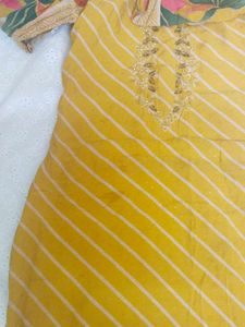 Heavy Embroidery Mustard Kurti