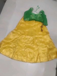 Yellow And Green Lehenga Choli