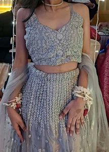 Grey Embroidered Lehenga Choli