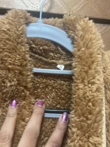 Brown Furry Open Coat