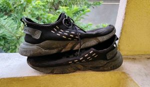 black sneakers