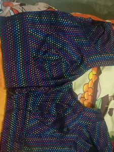 Navy blue. silk cotton daily wear blouse