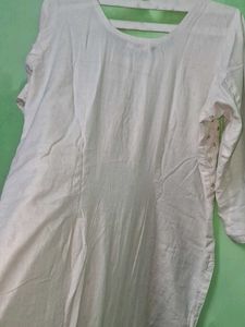 White Kurta Kashmiri Kadai