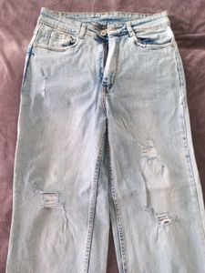 Ripped Wide Leg Jeans