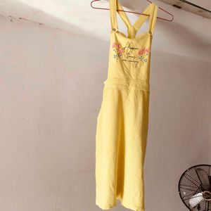 Yellow Floral Overalls
