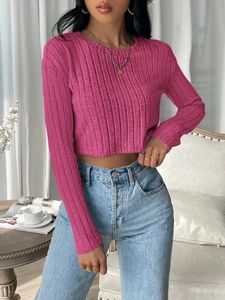 SHEIN Hot Pink Ribbed Crop Top (Size M)
