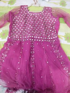 onion pink Embellished Party Wear Gown