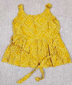 Yellow Printed Top For Women