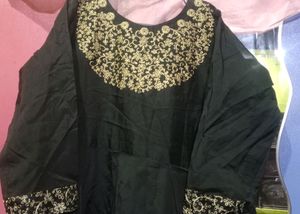 Black Embroidery Frock Suit