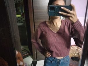 Mauve V-Neck Sweater