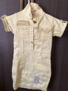 Cute Yellow Dress with Bunny Applique