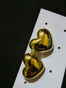 Golden Heart Stud Earrings