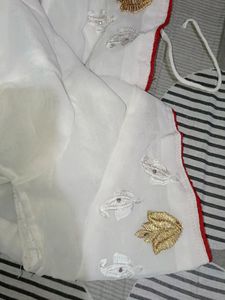 White Saree And Blouse