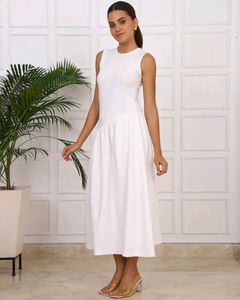 Shein Elegant White Midi Dress