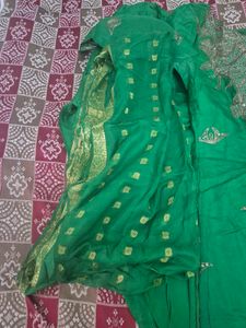 Dark Green Embroidered Kurta Set