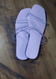 Transparent Straps Lavender Flats