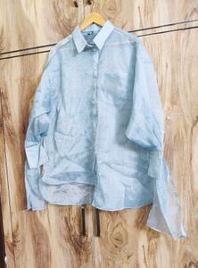 Grey Tissue Designer Shirt Size-48