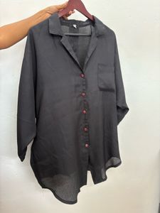 Stylish Black Button-Down Top
