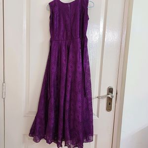 Festive Purple Ethnic Party Gown for 6-8 Yr Girls