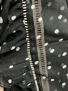 Polka Dot Black Flared Dress
