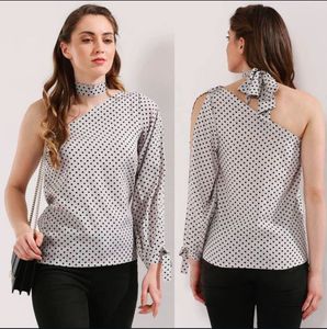 Unused One Shoulder Polka Dot Top