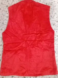 Boys&#39; Ethnic Red Waistcoat