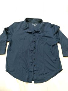 Women's Blue Button Down Shirt - XXL