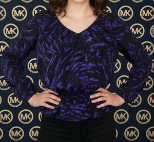 Michael Kors  peplum Purple Print Top